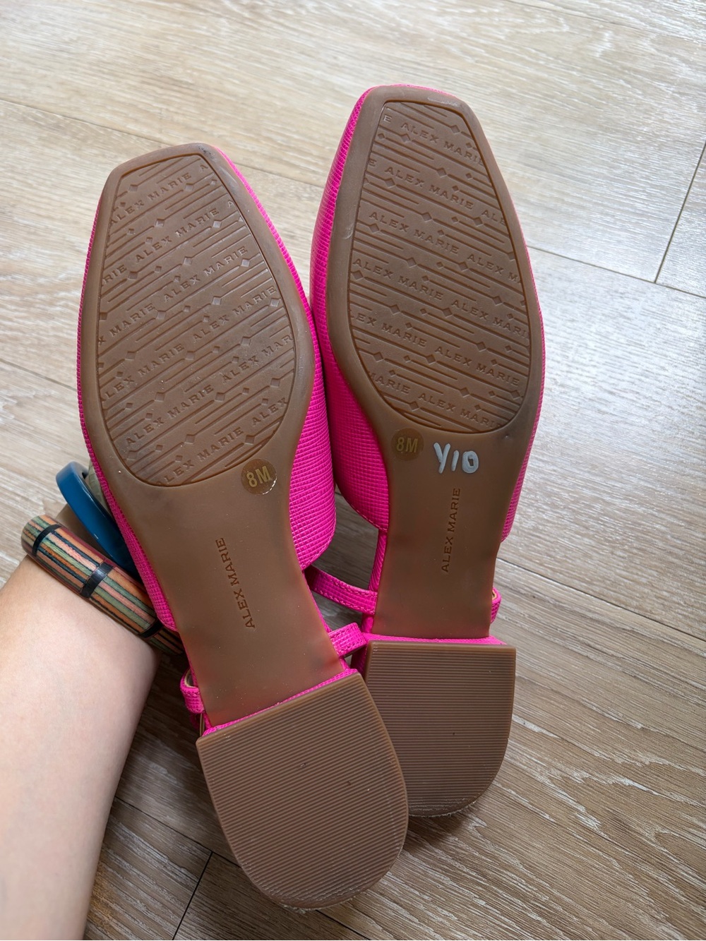 Alex Marie Micah Textured Leather Slingback Flats in Color Barb Pink - Picture 9 of 9